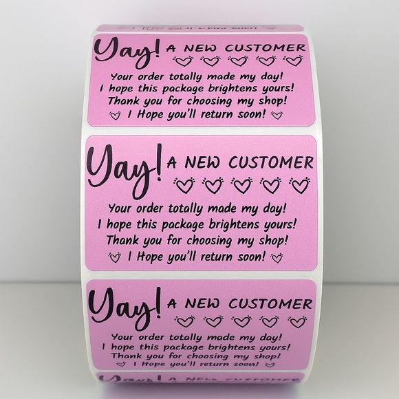 Yay! A New Customer Stickers Small Business Packaging Labels – Thank You STICKER - Picture 2 of 9